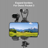 PULUZ Supporto Adattatore per Morsetto di Espansione per DJI Osmo Pocket 3 – Con Slitta Fredda e Filettatura 1/4"