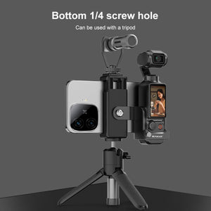 PULUZ Supporto Adattatore per Morsetto di Espansione per DJI Osmo Pocket 3 – Con Slitta Fredda e Filettatura 1/4"
