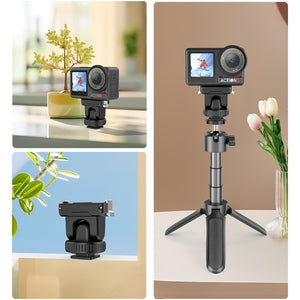 Adattatore Base a Sgancio Rapido Cold Shoe per DJI Osmo Action 5 Pro / 4 / 3 - Regolazione Inclinazione e Compatibilità Estesa