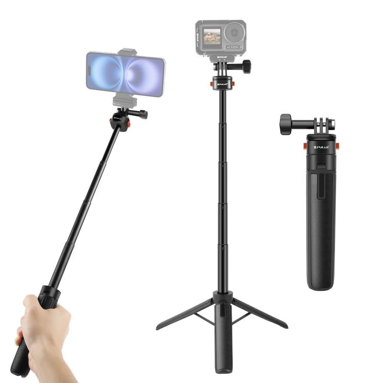 PULUZ Mini Selfie Stick Magnetico a Sgancio Rapido per Action Camera - Altezza Regolabile, Stabilità Migliorata, Leggero e Portatile