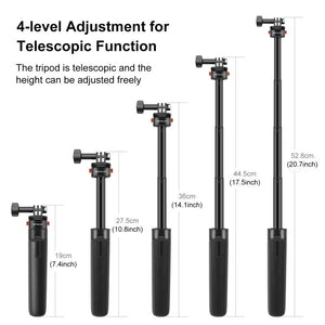 PULUZ Mini Selfie Stick Magnetico a Sgancio Rapido per Action Camera - Altezza Regolabile, Stabilità Migliorata, Leggero e Portatile
