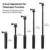 PULUZ Mini Selfie Stick Magnetico a Sgancio Rapido per Action Camera - Altezza Regolabile, Stabilità Migliorata, Leggero e Portatile