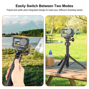 PULUZ Mini Selfie Stick Magnetico a Sgancio Rapido per Action Camera - Altezza Regolabile, Stabilità Migliorata, Leggero e Portatile