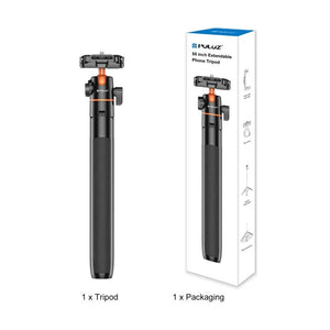 PULUZ 1.3m Selfie Stick Treppiede 2 in 1 per Vlog e Streaming Live con Attacco Cold Shoe – Estensibile e Regolabile fino a 141,5 cm