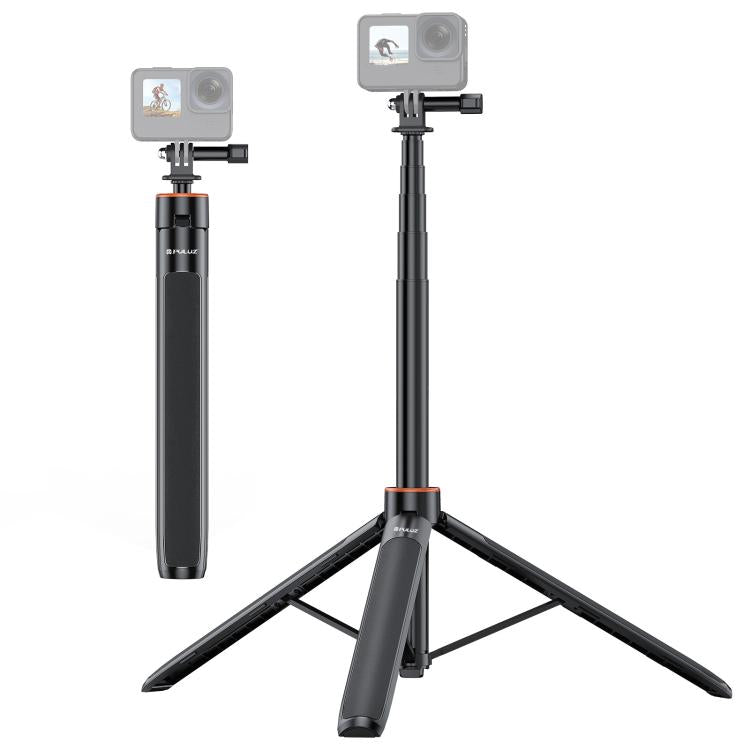 PULUZ Selfie Stick 2 in 1 Treppiede Estensibile da 1,3 m per Fotocamera e Smartphone - Perfetto per Vlog, Video in Streaming e Foto di Gruppo