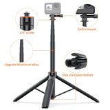 PULUZ Selfie Stick 2 in 1 Treppiede Estensibile da 1,3 m per Fotocamera e Smartphone - Perfetto per Vlog, Video in Streaming e Foto di Gruppo