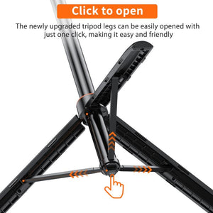 PULUZ Selfie Stick 2 in 1 Treppiede Estensibile da 1,3 m per Fotocamera e Smartphone - Perfetto per Vlog, Video in Streaming e Foto di Gruppo