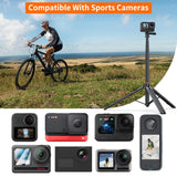 PULUZ Selfie Stick 2 in 1 Treppiede Estensibile da 1,3 m per Fotocamera e Smartphone - Perfetto per Vlog, Video in Streaming e Foto di Gruppo