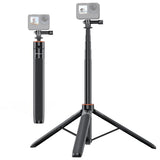 PULUZ Selfie Stick 2 in 1 Treppiede Estensibile da 1,3 m per Fotocamera e Smartphone - Perfetto per Vlog, Video in Streaming e Foto di Gruppo