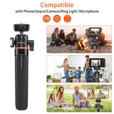 PULUZ Mini Phone Camera Extension Treppiede Stand 360 gradi testa a sfera Col...