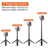 PULUZ Treppiede Selfie Stick Estensibile per Action Camera – Compatibile con GoPro, DJI, Insta360