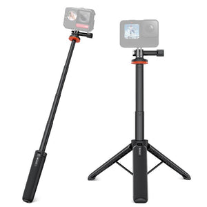 PULUZ Treppiede Selfie Stick Estensibile per Action Camera – Compatibile con GoPro, DJI, Insta360