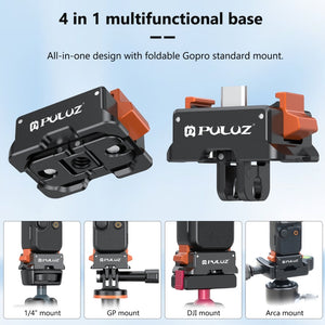 PULUZ Adattatore di Montaggio a Sgancio Rapido per DJI Osmo Pocket 3 – Base di Ricarica e Supporto con Foro per Treppiede