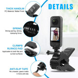 PULUZ Jaws Flex Clamp Mount per Action Camera con Morsetto per Telefono - Supporto Universale per GoPro, DJI Osmo, Insta360