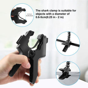 PULUZ Jaws Flex Clamp Mount per Action Camera con Morsetto per Telefono - Supporto Universale per GoPro, DJI Osmo, Insta360