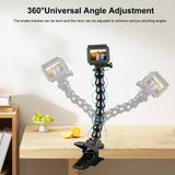 PULUZ Jaws Flex Clamp Mount per Action Camera con Morsetto per Telefono - Supporto Universale per GoPro, DJI Osmo, Insta360