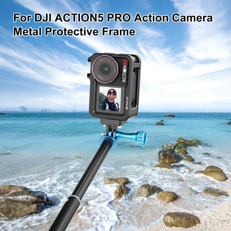 PULUZ Gabbia in Metallo con Adattatore e Slitta Fredda per DJI Osmo Action 5 Pro – Frame Espansione Accessori