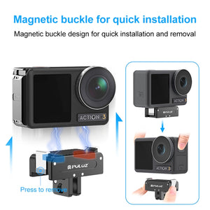 Base Magnetica a Sgancio Rapido PULUZ in Metallo per DJI Osmo Action 5 Pro – Compatibile con 1/4” Accessori