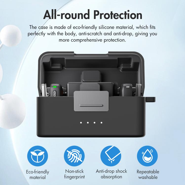 Custodia Protettiva in Silicone PULUZ per DJI Mic Mini con Moschettone – Antigraffio, Anticaduta e Lavabile
