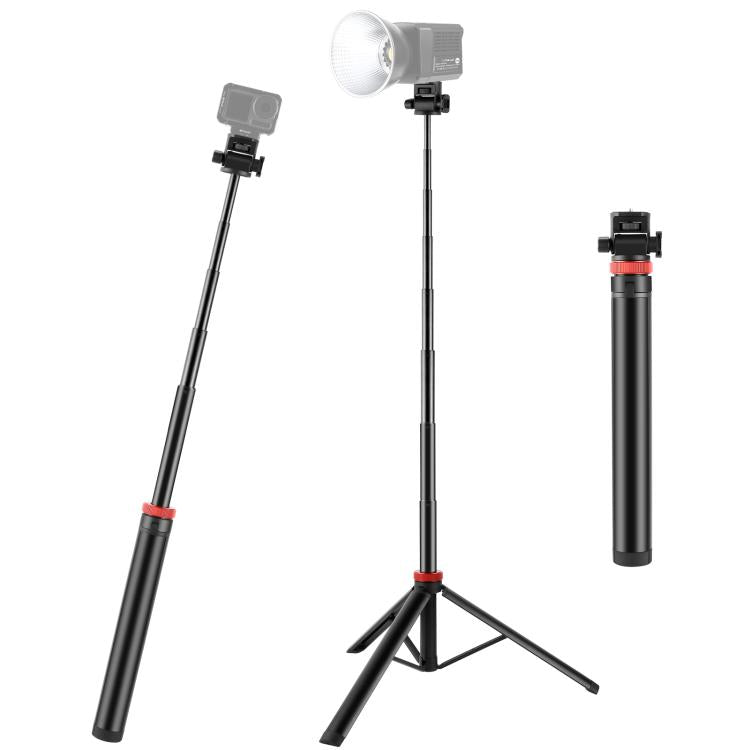 PULUZ Treppiede Telescopico 2m in Lega di Alluminio – Cavalletto a 8 Sezioni per Luci Video, Fotocamere e Smartphone con Vite 1/4" e Slitta Fredda