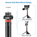 PULUZ Treppiede Telescopico 2m in Lega di Alluminio – Cavalletto a 8 Sezioni per Luci Video, Fotocamere e Smartphone con Vite 1/4" e Slitta Fredda