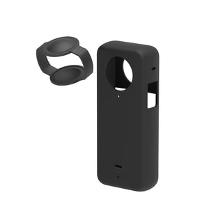 Für Insta360 X3 PULUZ Silikon-Schutzhülle mit Objektivdeckel ...