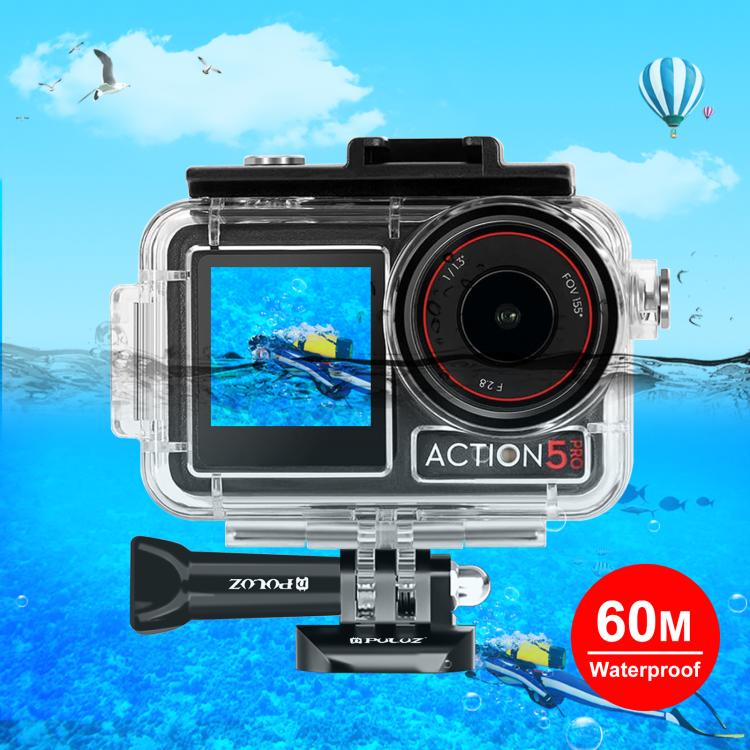 Für DJI Osmo Action 3/4 PULUZ 40 m wasserdichtes Unterwassergehäuse mit Pat...