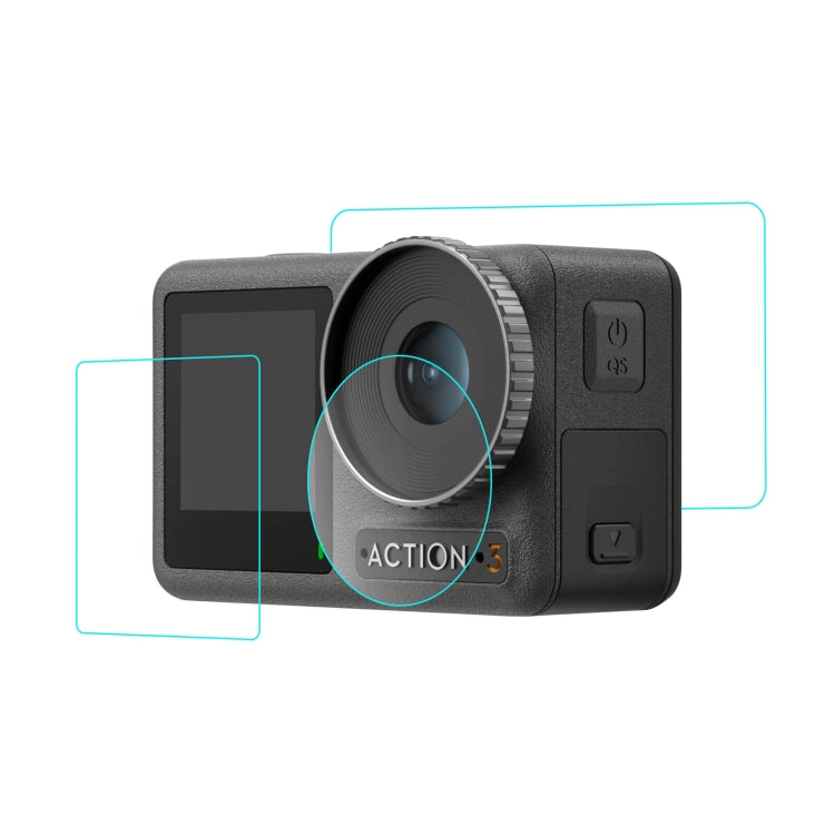 Für DJI Osmo Action 3/4 PULUZ 3-in-1-Objektiv, explosionsgeschützte Folie für ...