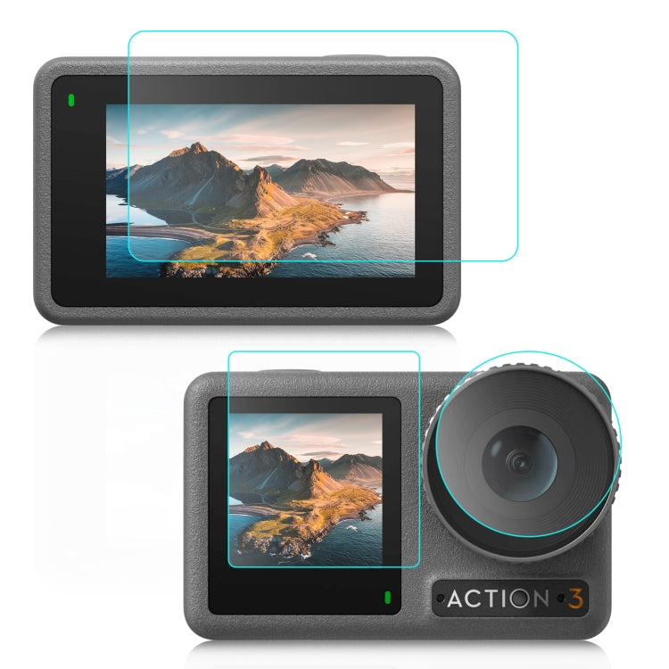Für DJI Osmo Action 3/4 PULUZ 3-in-1-Objektiv, explosionsgeschützte Folie für ...