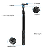 Monopiede per selfie in metallo PULUZ da 110 cm con base adattatore invisibil...