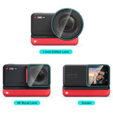 Per Insta360 One RS PULUZ Schermo 3 in 1 + Obiettivo 4K + Pellicola in vetro ...
