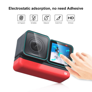 Per Insta360 One RS PULUZ Schermo 3 in 1 + Obiettivo 4K + Pellicola in vetro ...