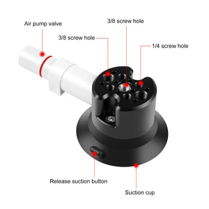 PULUZ Saugnapfhalterung aus Aluminiumlegierung mit Einzelpumpe für Auto 3...