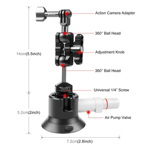PULUZ Magic Arm mit Saugnapfhalterung aus Aluminiumlegierung für Pumpe ...