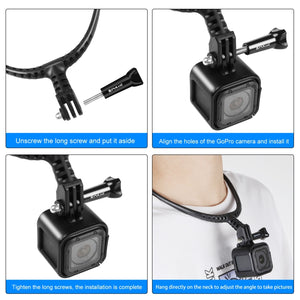 PULUZ Verstellbare Lazy Neck Bracket für GoPro Action-Kamera, Neck Bracket