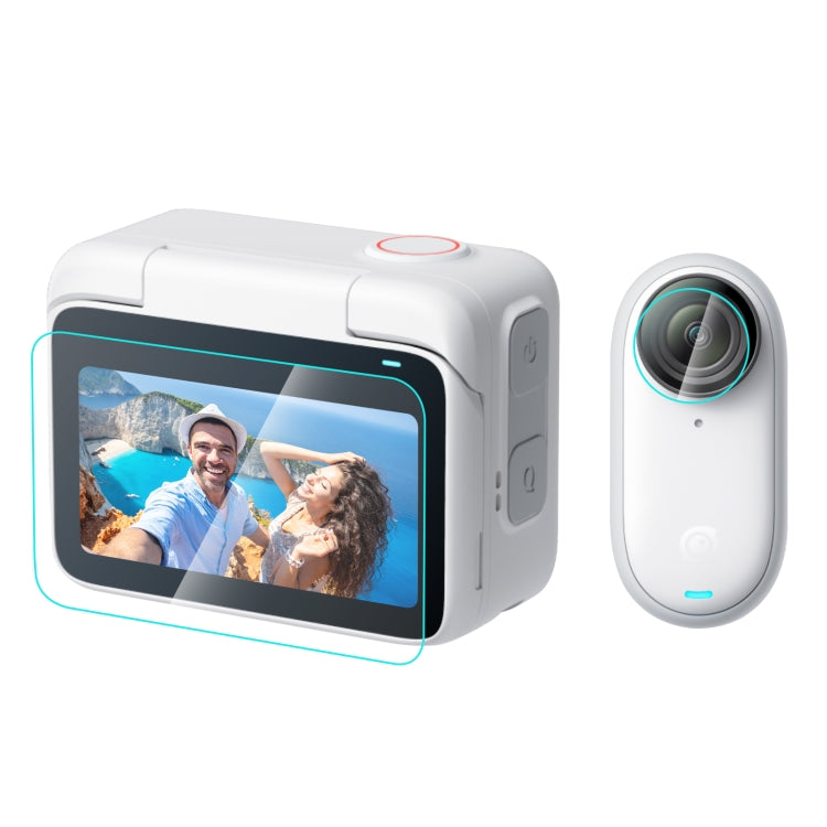 Per Insta360 GO 3 PULUZ 2 in 1 Schermo e pellicola in vetro temperato per len...