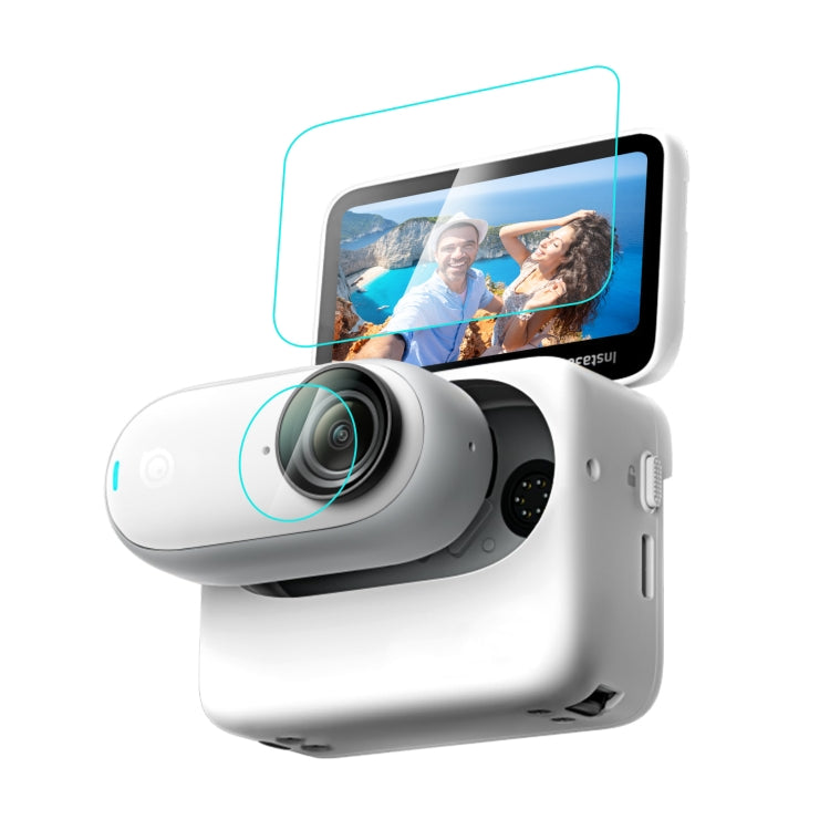 Per Insta360 GO 3 PULUZ 2 in 1 Schermo e pellicola in vetro temperato per len...