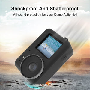 Für DJI Osmo Action 4/3 PULUZ Silikon-Schutzhülle mit Objektivdeckel...