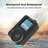 Für DJI Osmo Action 4/3 PULUZ Silikon-Schutzhülle mit Objektivdeckel...