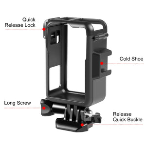 Für DJI Osmo Action 4/3 PULUZ Vertikalkäfig aus Kunststoff mit Schutzrahmen...