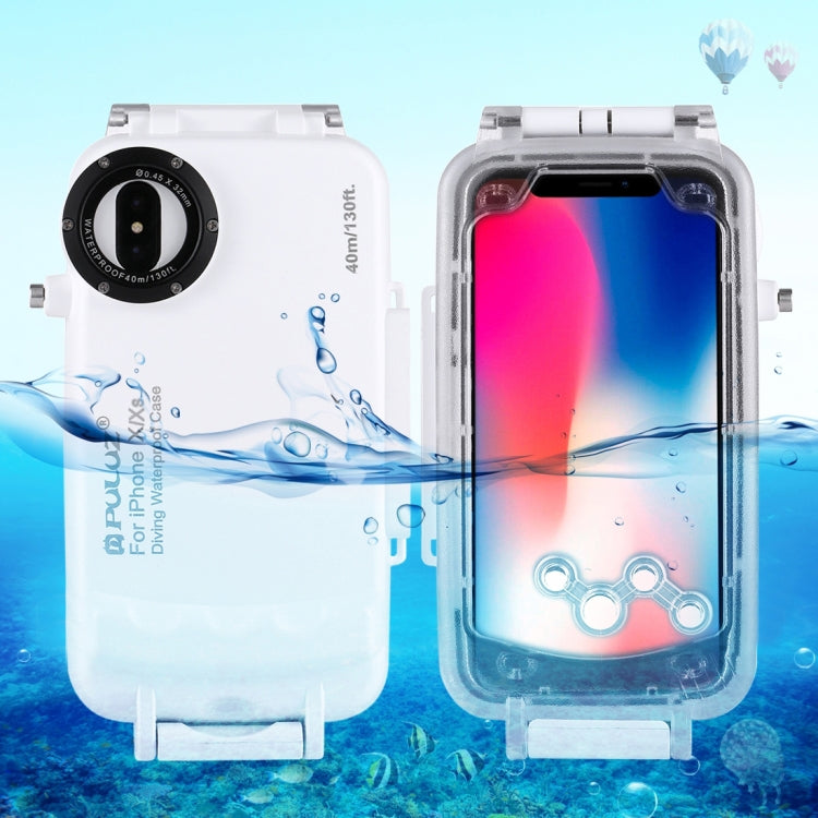 Per iPhone X / XS Custodia subacquea impermeabile PULUZ da 40 m/130 piedi, cu...