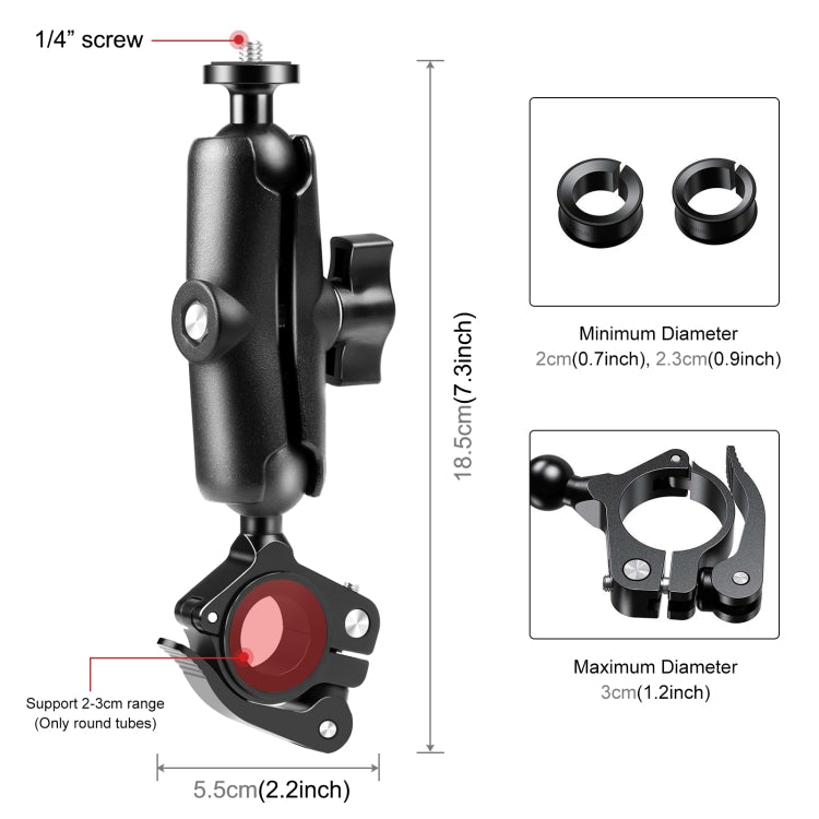 PULUZ Moto O-Clip Schnellspannklemme Feste Lenkerhalterung für G...