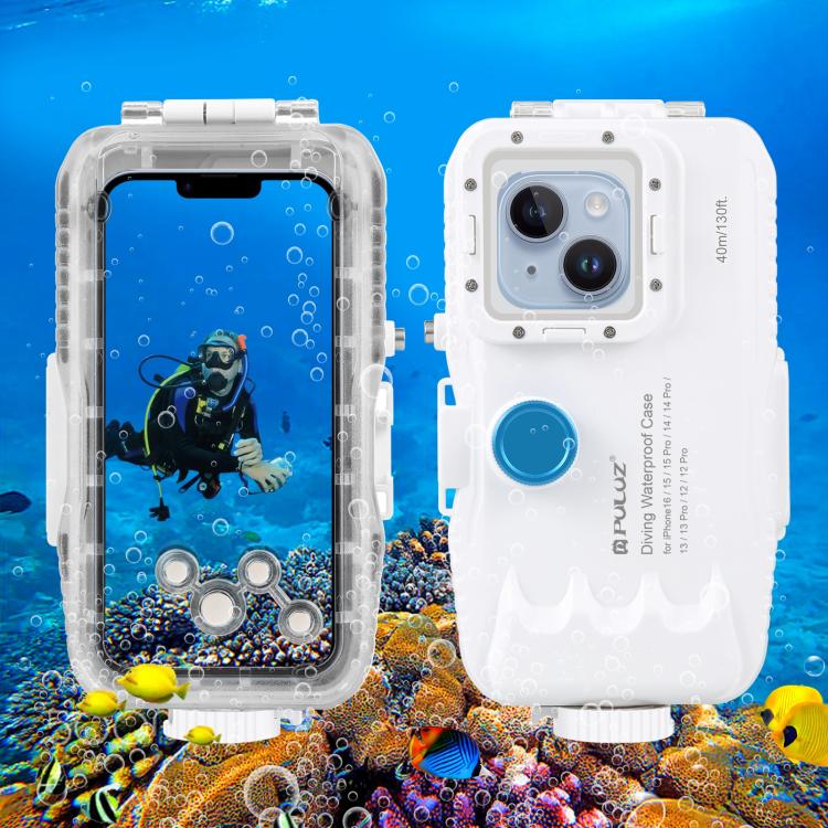PULUZ 40 m/130 Fuß wasserdichte Tauchhülle für iPhone 15 Pro / 14/14 Pro...