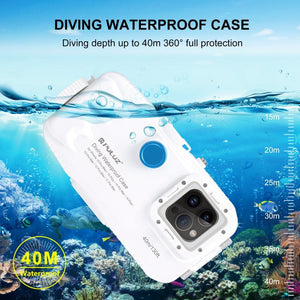 PULUZ 40 m/130 Fuß wasserdichte Tauchhülle für iPhone 14 Plus / 14 Pro M...