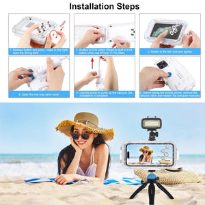 PULUZ 40 m/130 Fuß wasserdichte Tauchhülle für iPhone 14 Plus / 14 Pro M...