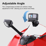 Support de pare-brise moto en aluminium PULUZ pour GoPro, DJI Osmo Action, Insta360 – Support robuste à dégagement rapide