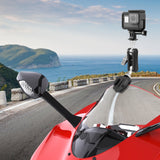 Support de pare-brise moto en aluminium PULUZ pour GoPro, DJI Osmo Action, Insta360 – Support robuste à dégagement rapide