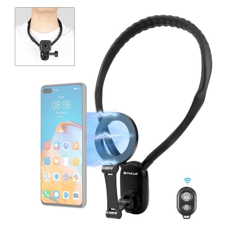 PULUZ Magnetische POV-Halshalterung für Smartphone und Action-Cam – Verstellbare Halterung für freihändiges Fotografieren, Kompatibel mit iPhone, GoPro, Insta360, DJI