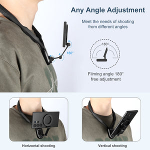 PULUZ Magnetische POV-Halshalterung für Smartphone und Action-Cam – Verstellbare Halterung für freihändiges Fotografieren, Kompatibel mit iPhone, GoPro, Insta360, DJI