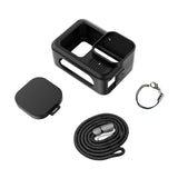 Custodia Protettiva in Silicone per GoPro HERO13 Black con Cordino e Copriobiettivo – PULUZ Nero